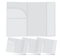 4 Pack Transparent & Non-Scratch Frosted PVC Holders | Waterproof Passport Cover for UK British Passports | Secure Fit Travel Good Helper with Dustproof Protection (PVC) Not Valid for Irish Passports