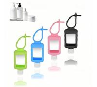 4-Pack Travel Refillable Leak Proof Squeeze Bottles with Silicone Sleeve & Keychain - 2oz/60ml Clear PETG Plastic Toiletry Containers for Hand Sanitizer, Lotion, Shampoo, Outdoor Essentials