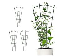 4 Pack Trellis For Climbing Plants 40cm Plant Supports For Garden High Strong Metal Fan Trellis Black (Wave Shape)