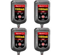 [4-Pack] Trickle Battery Charger 12V 1100mA Smart Car Battery Charger Battery Maintainer Float Charger for Motorcycle Lawn Mower Tractor Automotive ATV Lead Acid and Lithium Batteries