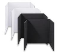 4-Pack Trifold Display Boards, Black+White 24 x 16 Inches Tri-Fold Corrugated Presentation Boards for Classroom Projects, Science Fairs, Business Events, and Exhibits
