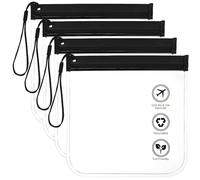 4-Pack TSA-Compliant Liquid Bags - 7.8x7.8 (20x20cm) Crystal Clear PVC Leakproof Toiletry Organizers for Airport Security, Cosmetic & Travel Essentials (4PC Multi-Functional Travel Kit)
