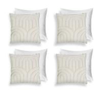 4 Pack Tufted Arch Filled Cushion Cover OHS Natural 45cm x 45cm