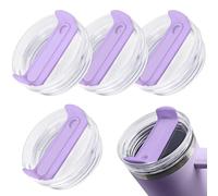 4 Pack Tumbler Lid Replacement for 40 oz Stanley Cup, Spill Proof Clear Replacement Lids Fit for Stanley Travel Tumbler, Reusable Accessorie Cover Purple