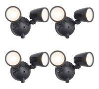 4 PACK Twin Light Outdoor Adjustable Spot Light - 2 x 10W CCT LED Module