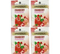 (4 PACK) - Twinings - Cranberry and Raspberry | 20 Bag | 4 PACK BUNDLE