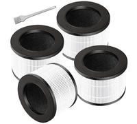 4 Pack TZ-K1 Replacement Filter for ToLife TZ-K1, Aroeve MK01 MK06 KN6391/HAP601, Kloudi DH-JH01 POMORON MJ001H, MJ012H, EPI081/EP1081 Air Purifiers, H13 HEPA 360° Rotating Filter, White