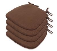 4 Pack U-SD Non-Slip Dining Chair Cushions Machine Washable Seat Pads for Kitchen & Dining Room Comfortable Cushions (Coffee 41x43cm)