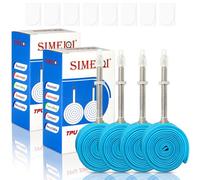 4 Pack Ultralight TPU Bike Inner Tubes 700X18C/23C/25C/28C/30C/32C Presta Valve 45/65/85mm for Road Bicycle Tire (Metal Presta Valve, 45MM)