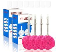 4 Pack Ultralight TPU Bike Inner Tubes 700X18C/23C/25C/28C/30C/32C Presta Valve 45/65/85mm Pink Color for Road Bicycle Tire (85MM, Presta)