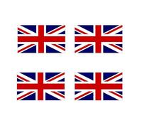 4 Pack Union Jack Flags Stickers Vinyl UK Flag Decals for Car, Motorcycle, Helmet, Window, Laptop British Flag Stickers