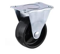 4 Pack Universal 2"/2.5"/3" HeavyDuty Black PP Wheels with Brake No Bearings M12 Screw Ideal for Furniture and Equipment Mobility Fixed Casters