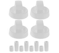4 Pack Universal Control Knobs With 12 Adapters Plastic Stove Knobs Replacement Parts Compatible For Oven Stove Or Ranges White 4.10X4.10X2.60CM