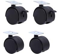 4-Pack Universal Furniture Cs Heavy-Duty Nylon Swivel Wheels 50mm Trolley Roller Set with Accessories Black Perfect for Smooth Mobility and ility