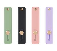 4 Pack Universal Silicone Phone Finger Loops - Multi-Functional Grip & Kickstand for Smartphones, Anti-Slip Holder Provides Secure Handling and Hands-Free Viewing