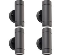 Loops 4 PACK Up & Down Twin Outdoor IP44 Wall Light - 2 x 7W GU10 LED - Anthracite Loops Multicolor