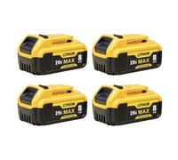 4-Pack Upgraded 8000mAh Replace for Dewalt 20V Max Battery 20V Lithium-ion DCB201/DCB200/DCB206/DCB207 and Cordless Power Tools