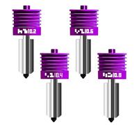 4-Pack Upgraded H2/P2S Hotend Kit with Anti-Stick MPVD Coating - High Speed Hardened Steel P2S Nozzle for Bambu Lab P2S,H2S,H2C,H2D,A1,A1mini 3D Printers, Bamboo P2S Parts(0.2/0.4/0.6/0.8mm)