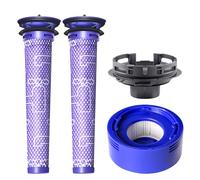 4 Pack Vacuum Filter Replacement and Motor Cover Upgrade Kit Compatible with Dyson V7, V8 Animal, SV10 Cordless Vacuum Cleaners, 2 Pre-Filters, 1 Post-Filter, 1 Motor Rear Cover