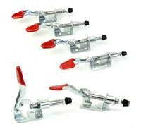 4 Pack Vertical Toggle Clamp GH-301AM, Light Duty Plunger Quick Release Hand Tool with PVC Handle, 100 lbs Holding Capacity for Welding, Machine Work and Assembly,