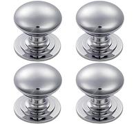4x Victorian Round Cupboard Door Knob 25mm Dia Polished Chrome Cabinet Handle