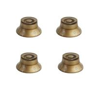 4-Pack Vintage Electric Guitar Control Knobs: Bell-Topped Design with 6mm 18-Spline Shaft for Standard Replacement Parts & Professional Instrument Upgrades