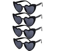 4 Pack Vintage Heart Shaped Sunglasses Black Sunglasses For Women Cat Eye Ladies Fashion Retro, Vintage Love Heart Eyeglasses for Protection Eyewear