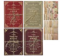 4 Pack Vintage Scrapbook Paper, 120 Sheets Retro Decorative Paper for DIY Crafts, Journaling and Gift Wrapping