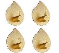4 Pack Wall Mounted Coat Rack - Metal Self-Adhesive Hooks for Bathroom Kitchen & Wardrobe - Space-Saving Hangers Sticking Behind Doors & on Walls