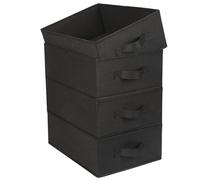 4 Pack Wardrobe Storage Organiser Box for Clothes Shelves Foldable Fabric | Pack of 4 Storage Baskets with handle, Large size 39x28x14 cm Cubes for toys underwear bras socks
