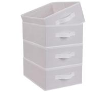 4 Pack Wardrobe Storage Organiser Box for Clothes Shelves Foldable Fabric | Pack of 4 Storage Baskets with handle, Large size 39x28x14 cm Cubes for toys underwear bras socks
