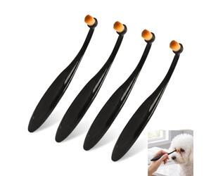 4 Pack Washable Micro Fiber Pet Eye Applicator Brushes, Soft Gentle Tear Stain Removal Grooming Tools for Dogs Cats, Precision Brush Compatible With Eye Envy Stain Powder for Sensitive Pet Facial Care