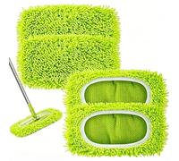 4 Pack Washable Wet Refills, Reusable Microfiber Mop Pads Compatible with Various Sweeper and mops, Dry Sweeping Cloths for Cleaning Floors, Machine Washable (Handle Not Included)