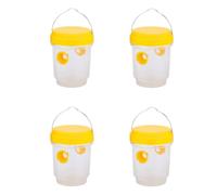 4 Pack Wasp Trap, Outdoor Hanging Wasp Catchers, Reusable Trap Catcher Killers Outdoor Hanging for Jacket, Hornet and Bee Flying Insect (Yellow)