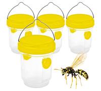 4 Pack Wasp Trap,Wasp Traps Outdoor Hanging,Reusable Waterproof Yellow Jacket Traps,Fruit Fly Trap,Hornet Trap,for Garden Outdoor Courtyard Farm Orchard Patio