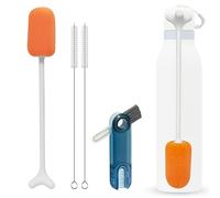 4 Pack Water Bottle Brush Cleaner Set for Owala Twist, Free-Standing Cleaner for Stanley All Day Slim, 2 Straw Brushes, 3-in-1 Lid Cleaning Brush for Spout Crevices