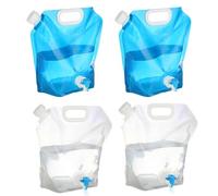 4 Pack Water Container, 5L/10L Camping Water Container With Tap, Camping Water Carrier Folding Water Bag, Car Water Carrier Container, Outdoor Water Storage Bag For Camping Picnic Travel BBQ