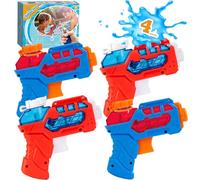 4 PACK Water Pistol for Kids, Small Mini Water Squirt Gun for Summer Pool Garden Beach, Birthday Party Favors Fillers for Boys Girls Outdoor, Training Toy for Dog Cat - Gift Package (Red/Blue)