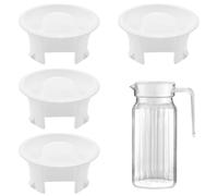 4 PACK Water Pitcher Lids, Pitcher Lids Plastic Dust-Proof Splash Resistant Stoppers Covers, Beverage Serveware, for Beverage Carafe Glass Pouring Pitcher