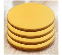(4-Pack) Waterproof Round Seat Cushions Leather Chair Pads Yellow Stool Cushions 35x35CM Comfortable & Chair Covers for Home & Office