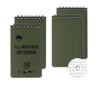 4 Pack Waterproof Spiral Notebook, All Weather Weatherproof Pocket Notepad with Inch and Centimeter Ruler, 7.6 x 12.7 cm, Outdoor Field Travel Note Pad