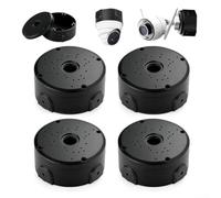 4-Pack Waterproof Surveillance Camera Junction Box - IP66 Semi-Spherical Electrical Enclosure For Wall, Ceiling & Dome Camera Mounting(Black)