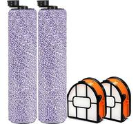 4-Pack WDB1F2 Replacement Brushroll & Filte Bundle for Shark WD101 WD201 WD100 WD200 AW201 WD200C WD201C WD101C HydroVac XL 3-in-1 vacuum cleaner, compare parts WDB1, WDB2, WDFF1, WDFF2, WDB1F2