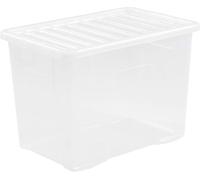 4 Pack, Wham 80 Litre Storage Boxes, 60 X 40 X 42 cm, Clear (4 Pack)