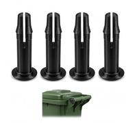 4 Pack Wheelie Bin Lid Hinge Pins Heavy Duty Replacement Plugs Sturdy Plastic Fixings For DIY Enthusiasts Domestic Household And Commercial 240L Refuse Containers Everyday Waste Management Accessories