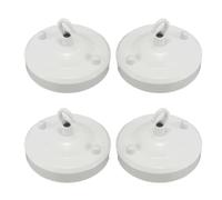 4 Pack White Ceiling Rose with Hook 108mm Metal Round Vintage Ceiling Cover Plate for Pendant Light Fittings Durable White Ceiling Canopy Kit for Chandelier Loft Lighting and Retro Industrial Decor