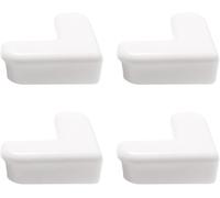 4-Pack White Corner and Edge Protectors - Self-Adhesive Bumpers for Furniture, Desks and Tables, Shock-Absorbing Guards for Home and Office Use