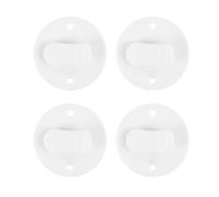 4 Pack White Self Adhesive Shower Curtain Clips, No Drill Windproof Anti Splash Wall Mount Curtain Clamps, Anti-Blow Out Holders for Bathroom Shower, RV & Light Window Curtains