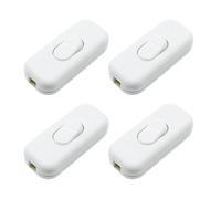 4 Pack White Torpedo Switch 6A DP Inline Cord Switch 250V Inline Switch Accepts 2 or 3 Core Round or Flat Wire for Desk Lamp/Light/Bulb