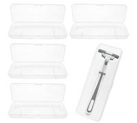 4 Pack White Transparent Shaving Box for Shaver Razor, Container Storage for Manual Razor System, Plastic Box Cover, Razor Protector, Shaving Accessories